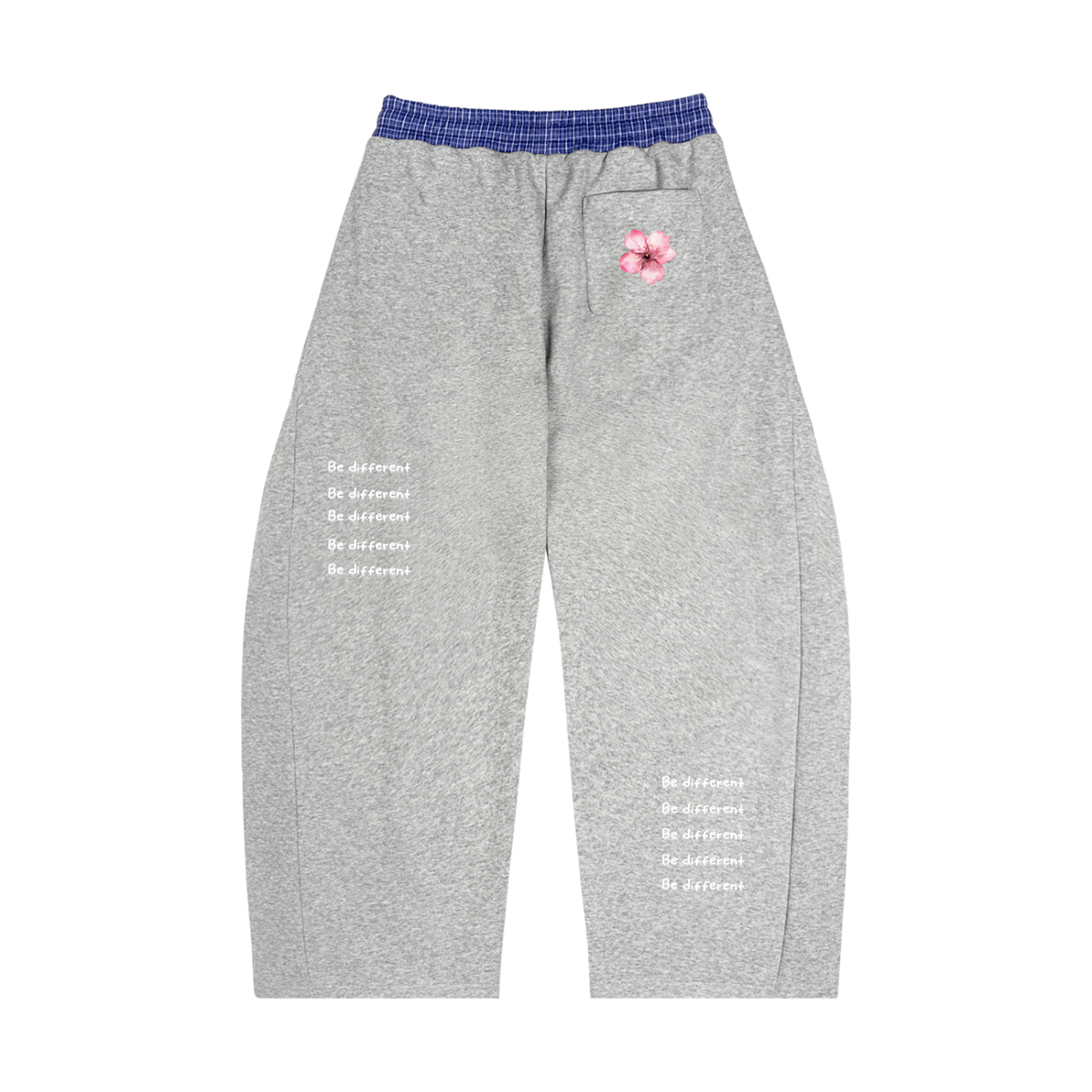 Plaid Waistband Barrel Sweatpants