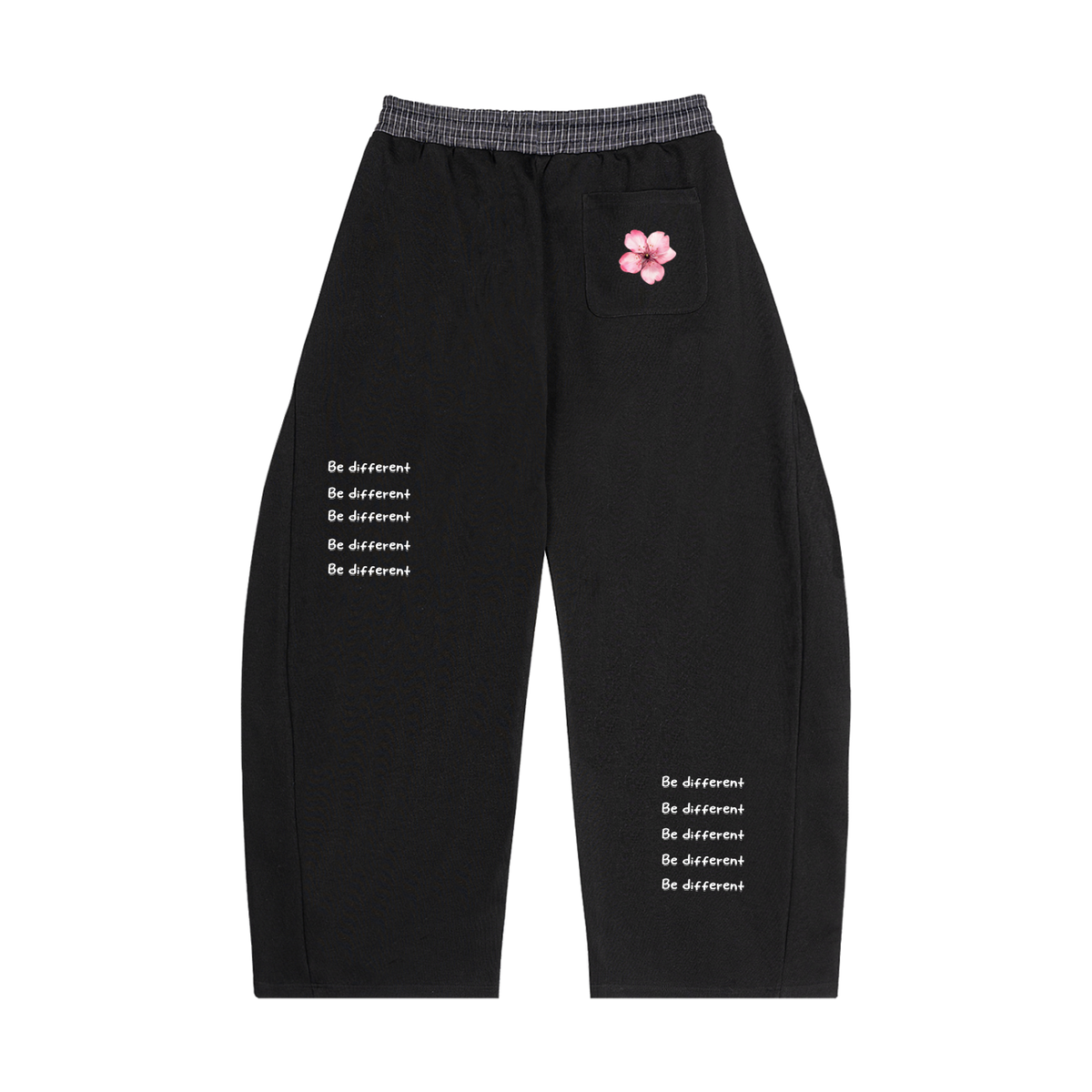Plaid Waistband Barrel Sweatpants