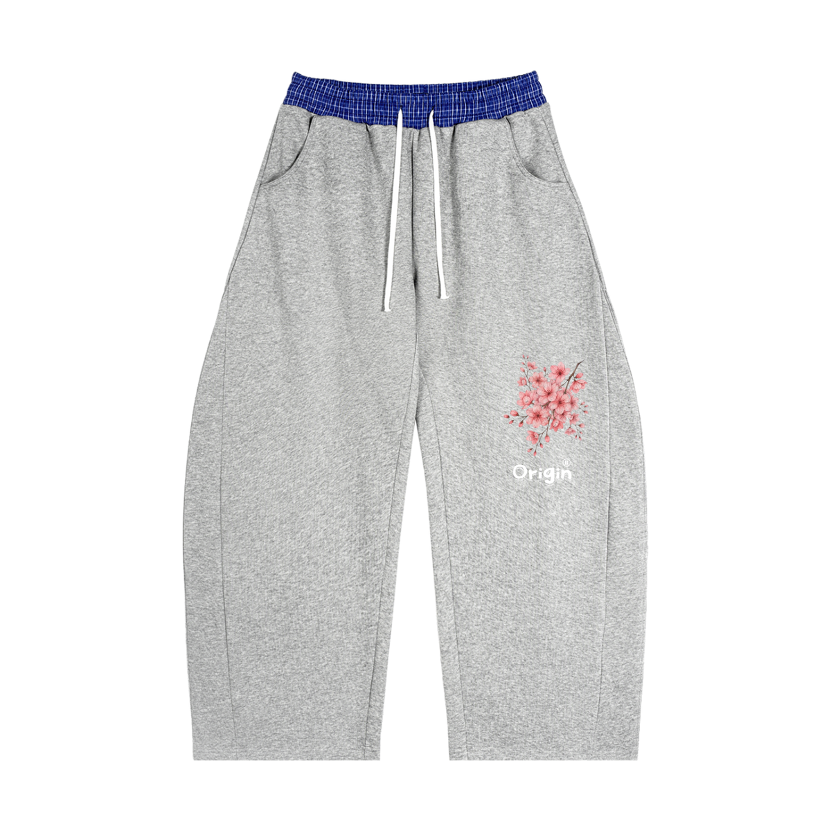 Plaid Waistband Barrel Sweatpants