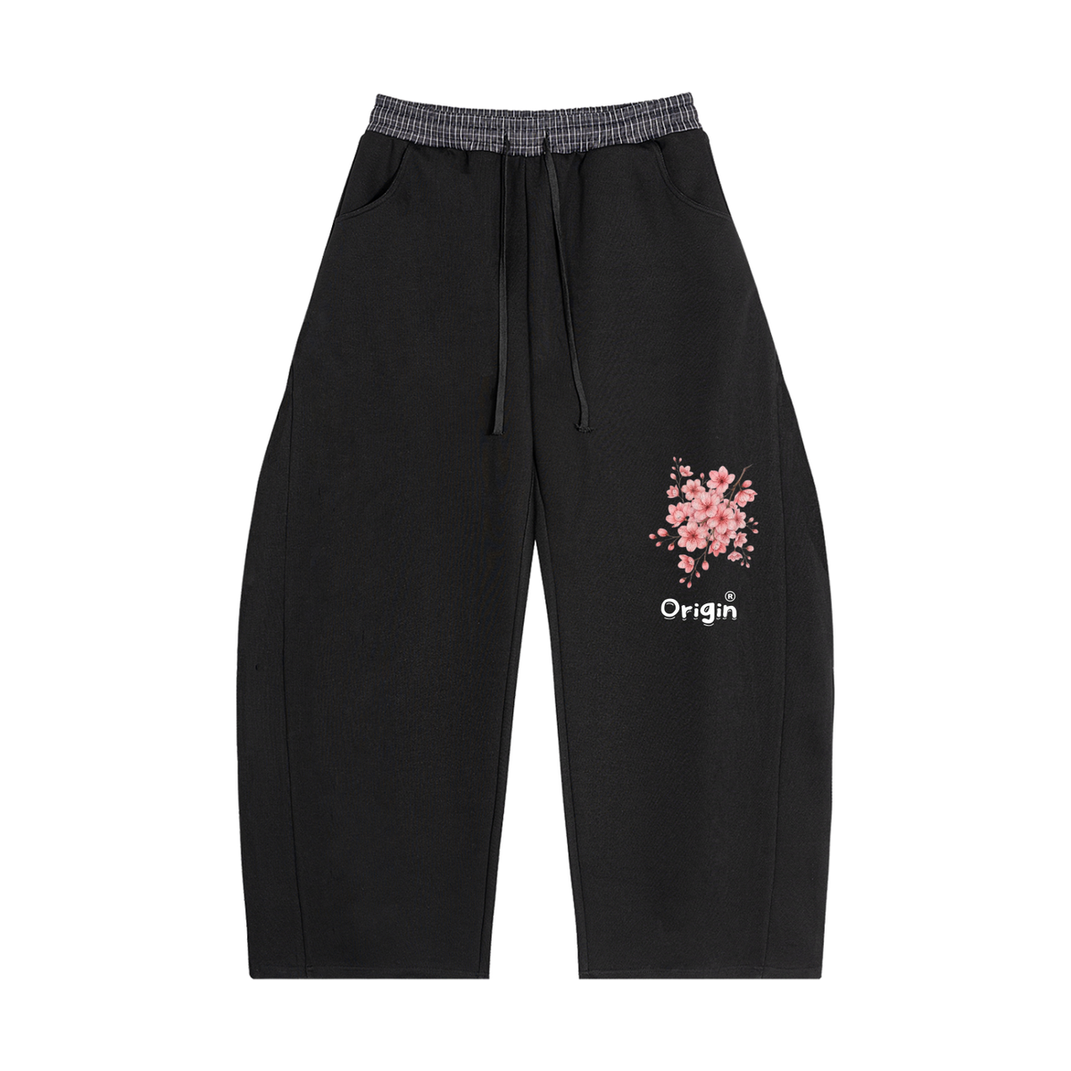 Plaid Waistband Barrel Sweatpants