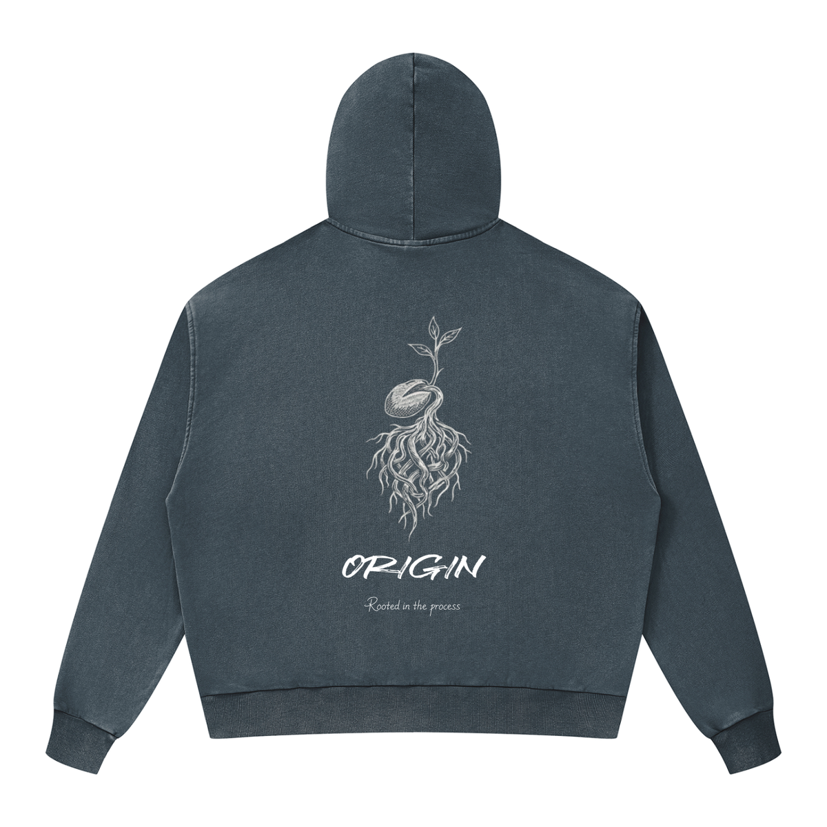Unisex Mineral Wash Boxy Full Zip Hoodie